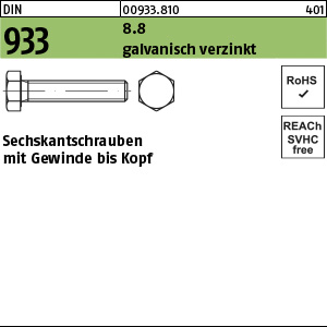 D 933 8.8 M 4 x 22- verzinkt