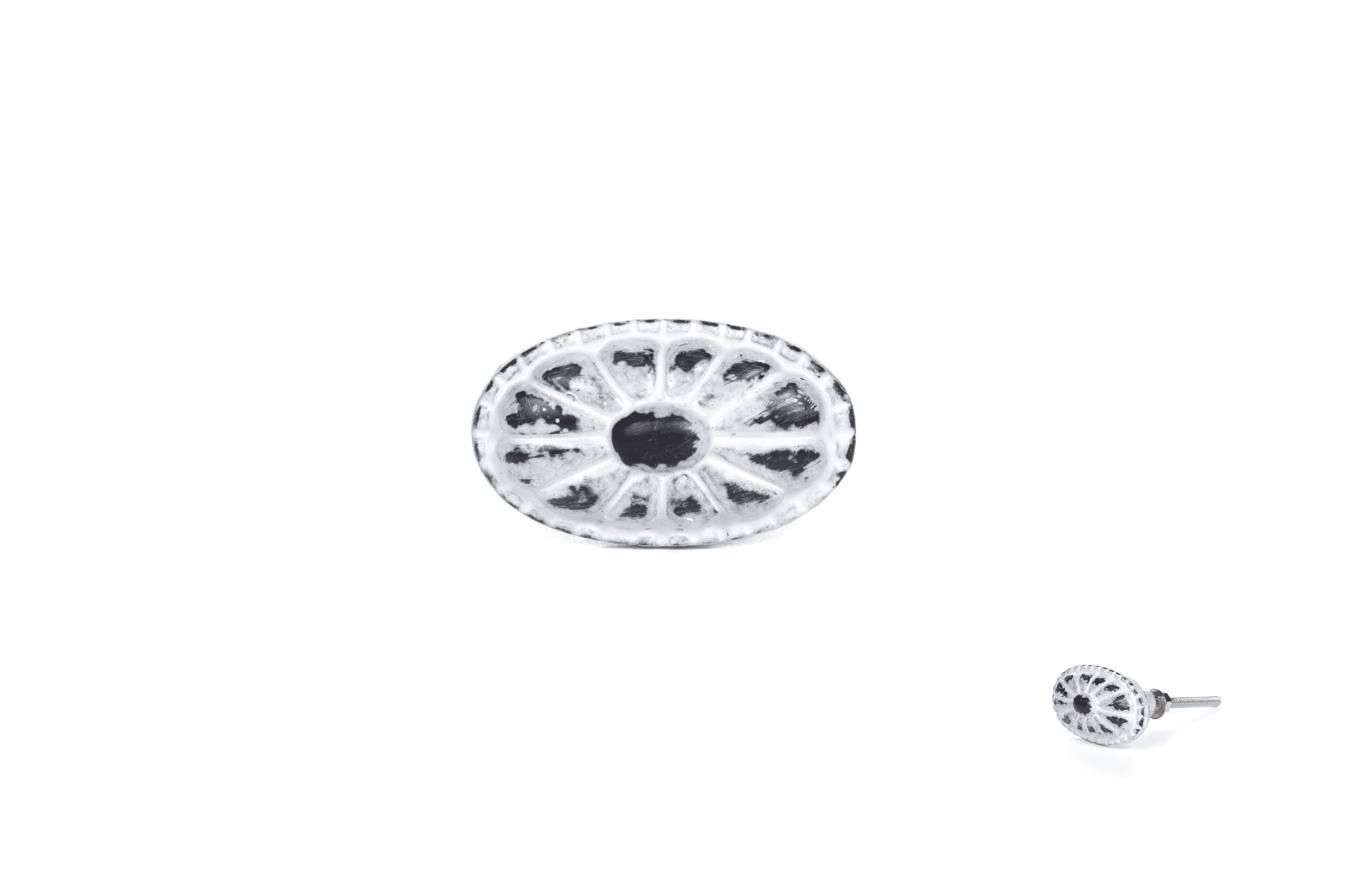 Knauf Eisen Vintage Oval Hellgrau